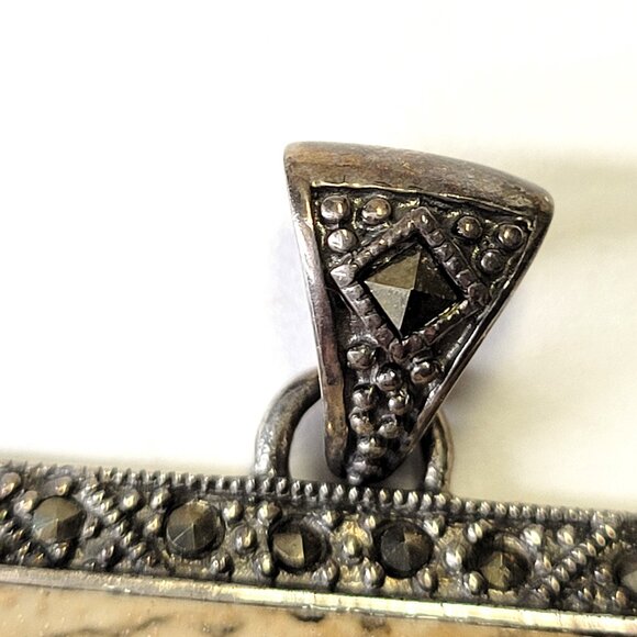 Jasper Square Pendant 925 Sterling Silver - Picture 6 of 10